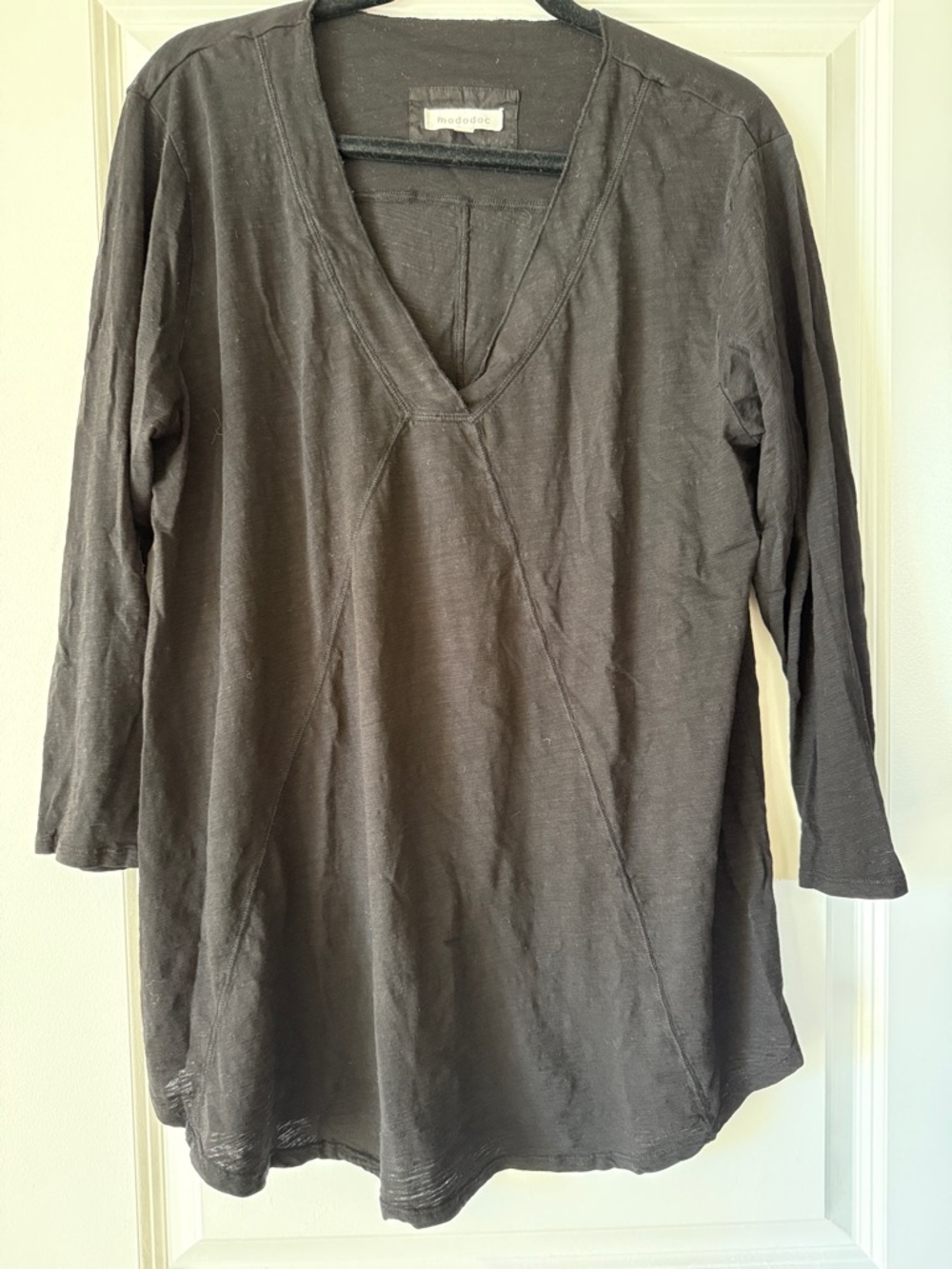 V-Neck 3/4 Sleeve Tunic by Mododoc